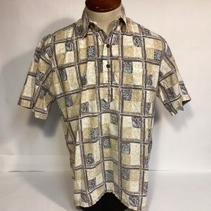 Vintage Reyn Spooner Hawaiian Tiki Style pullover shirt mens size large